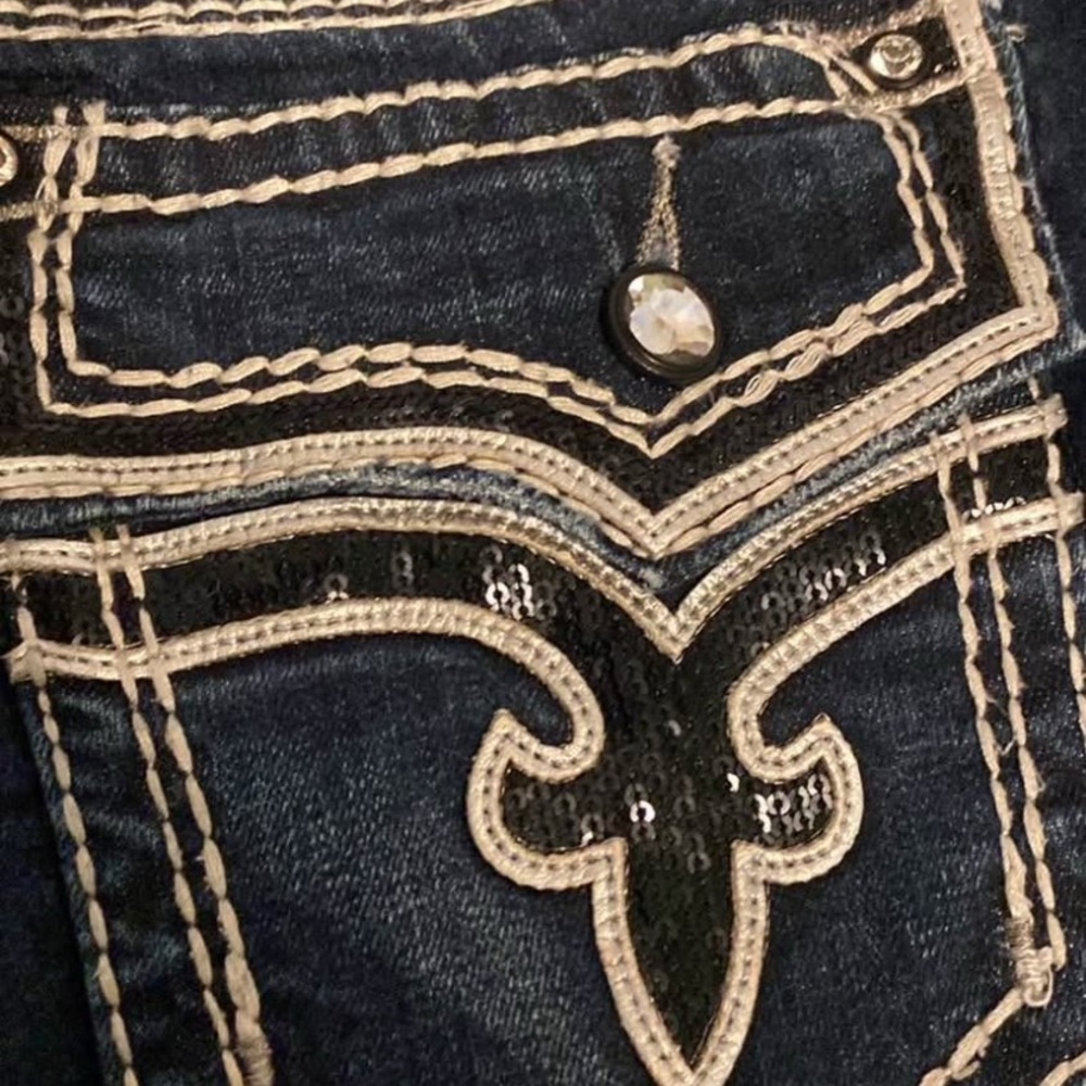 Rock Revival Black and Cream Boot Cut Jeans